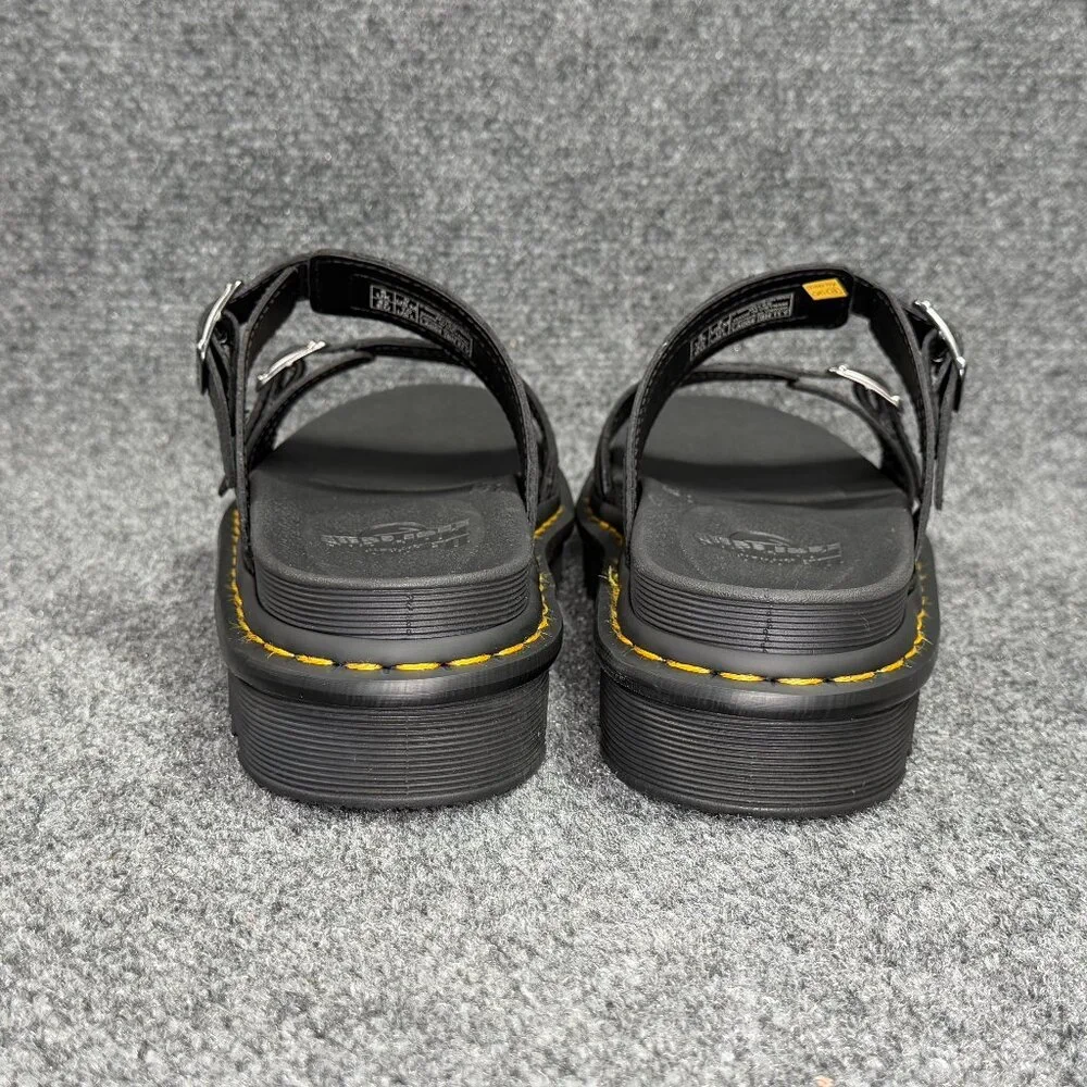 Dr. Martens Myles‎ Brando Leather Buckle Slide Sandals Women's 10 Black Platform